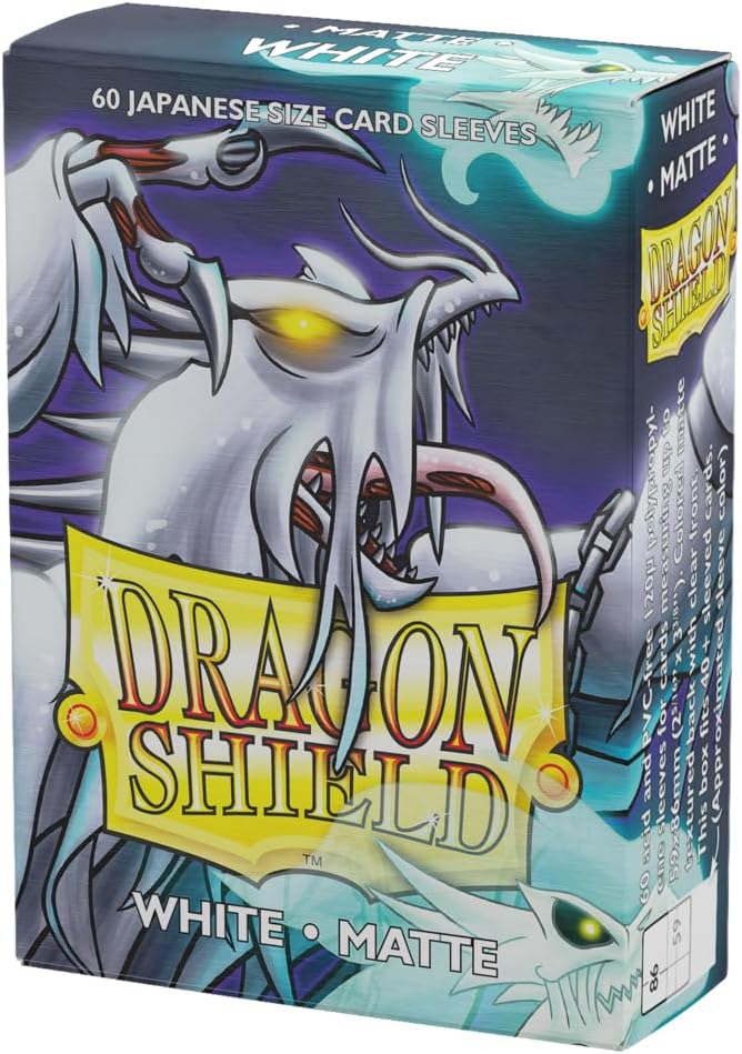 Arcane Tinmen Dragon Shield | Japanese Size Card Matte Sleeves | 60 CT - Smooth & Tough Premium TCG Sleeves - Compatible with Yu-Gi-Oh, Naruto, Cardfight & Vanguard | White - Image 1